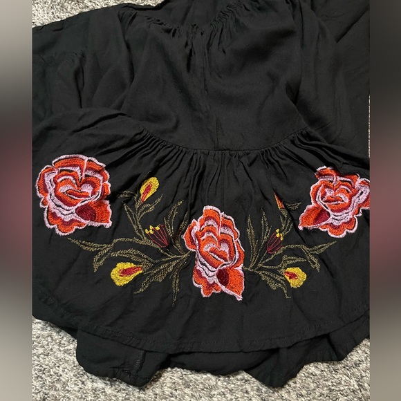 Feathers Black Floral Embroidered Mini Dress - Picture 2 of 5